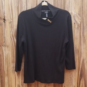 Jones New York Mock Neck Pullover